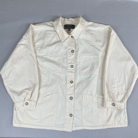 Torrid Chore / Barn Denim Jacket Women’s 3X Ivory Button Up Long Sleeve - Picture 1 of 16